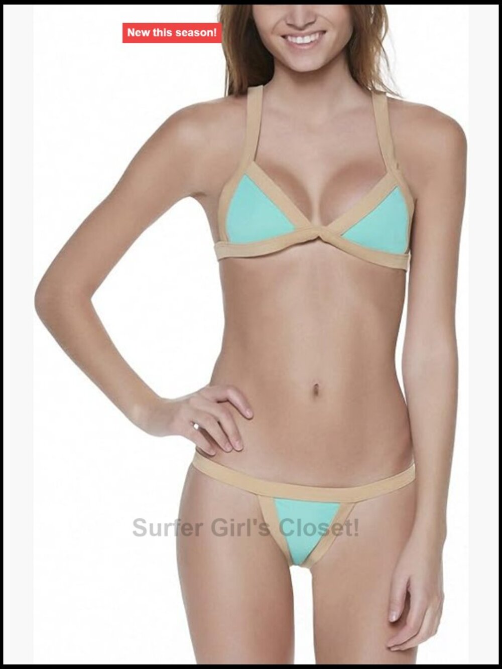 Two Piece Over The Shoulder Triangle Bandage Bikini Set